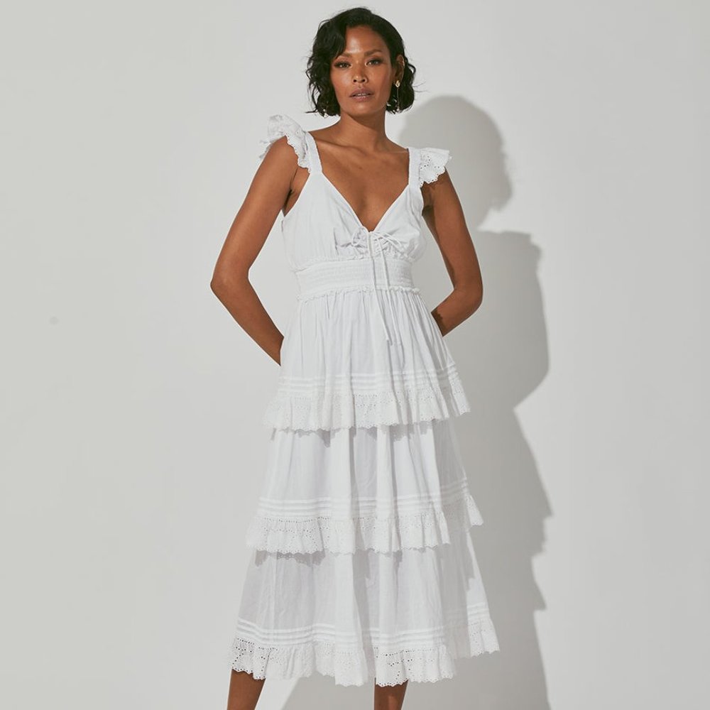Cleobella White Midi Dress